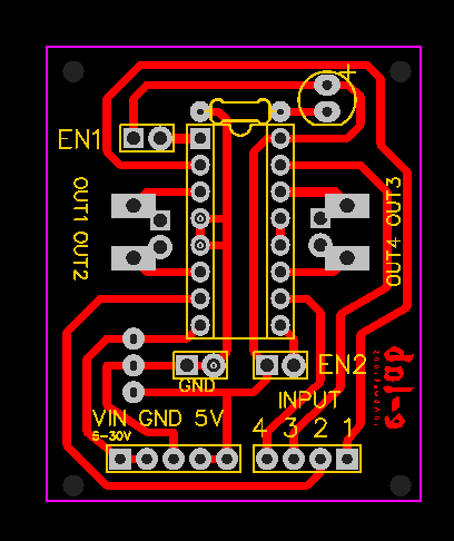 L293D Motor driver layout