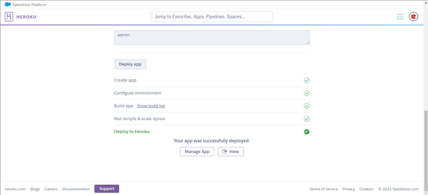 Heroku Success