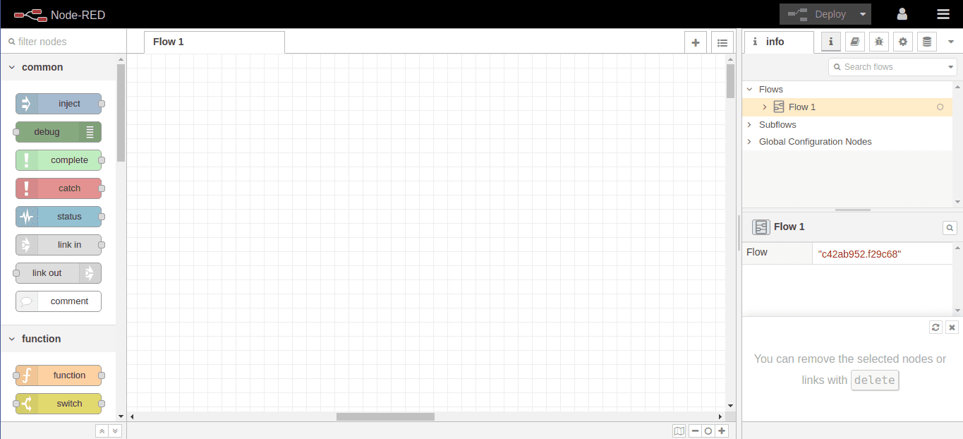 NodeRed flow editor