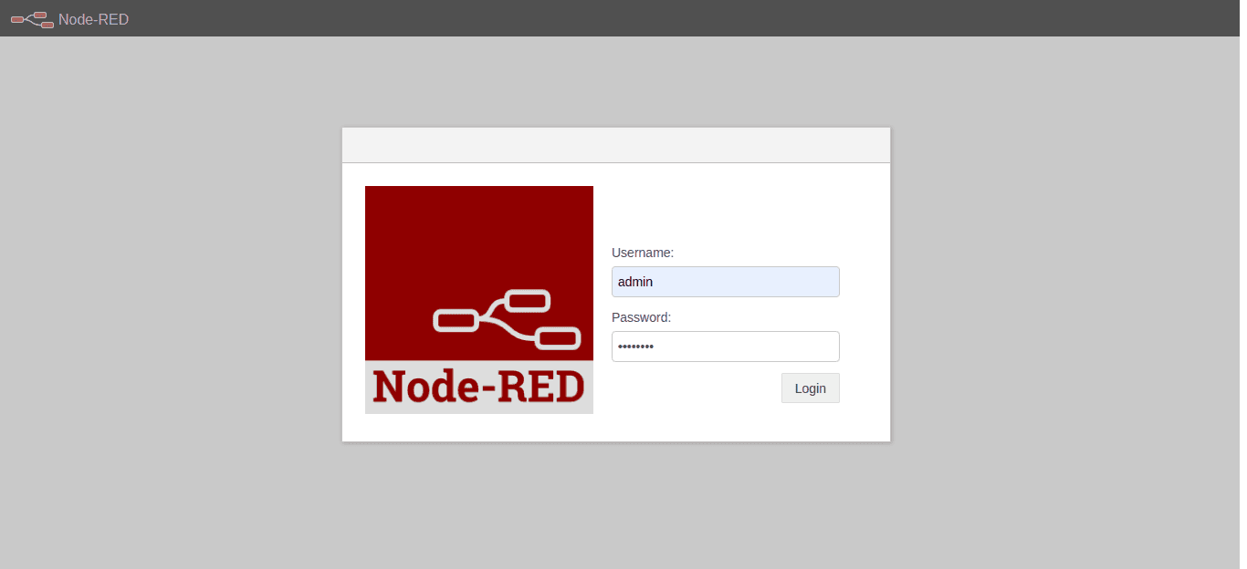 Node-Red Login Page